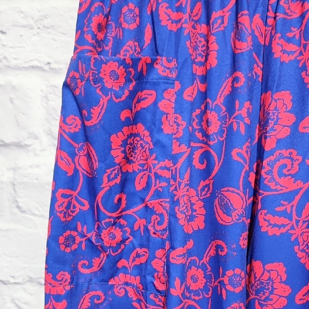 Cupshe Vibrant Blue and Red Sangria Sands Floral Cover Up Pants - Picture 6 of 10